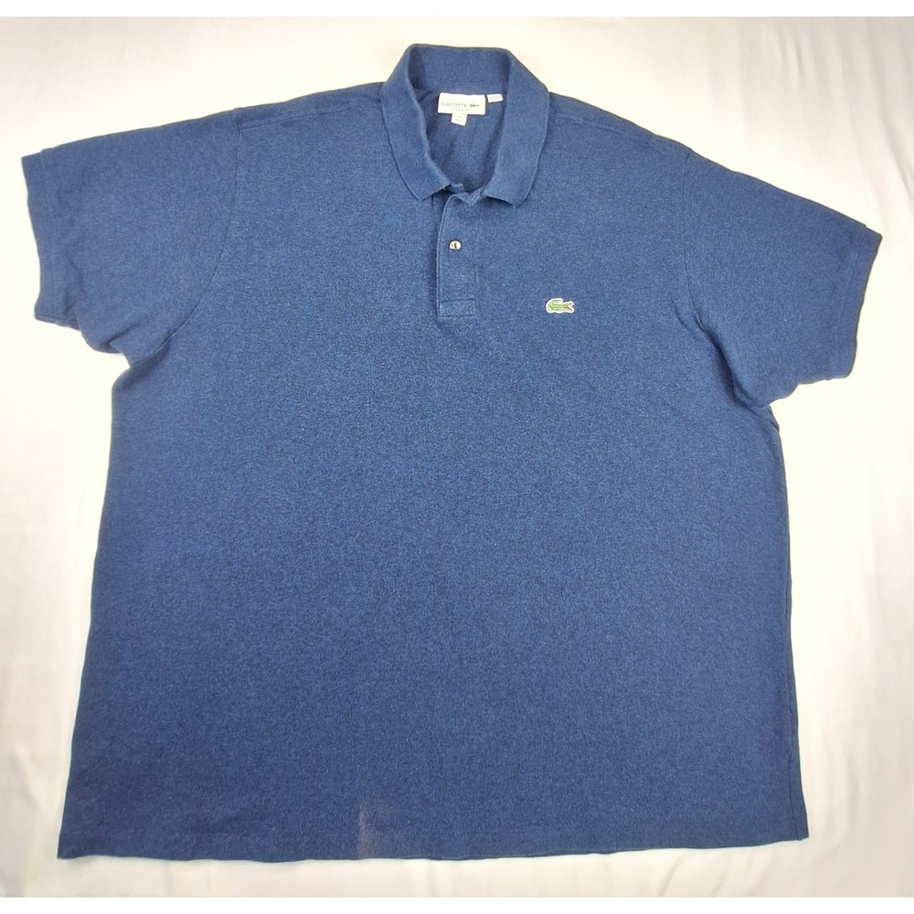 Lacoste Mens Classic Fit Polo Shirt Navy Blue Heather Cotton US 4XL FR 9